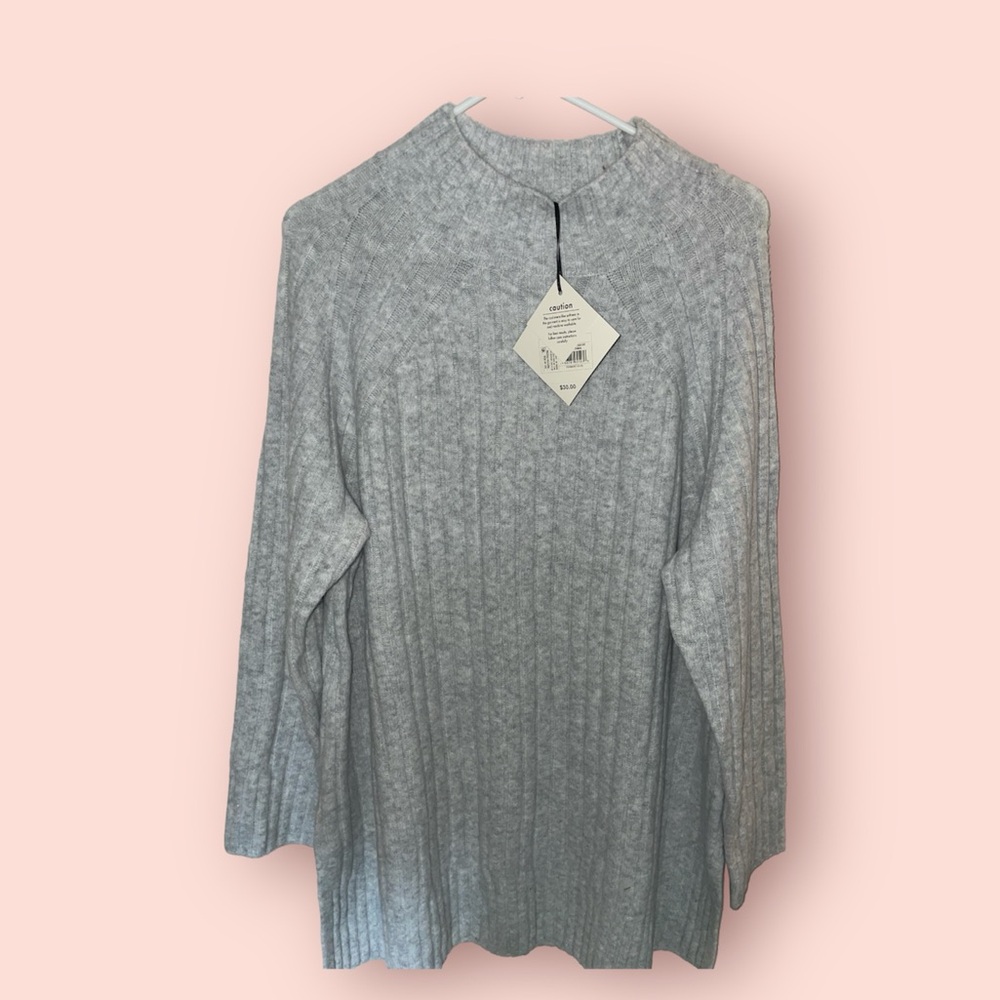 Ava & Viv Turtle Neck Sweater 2X Light Gray